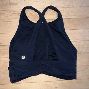 Black Lululemon Cross Detail Longline bra